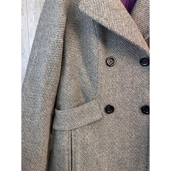 Tommy Hilfiger Tweed Coat Womens M Gray Double Breasted Peacoat Fall Wool Blend‎ - Picture 5 of 8